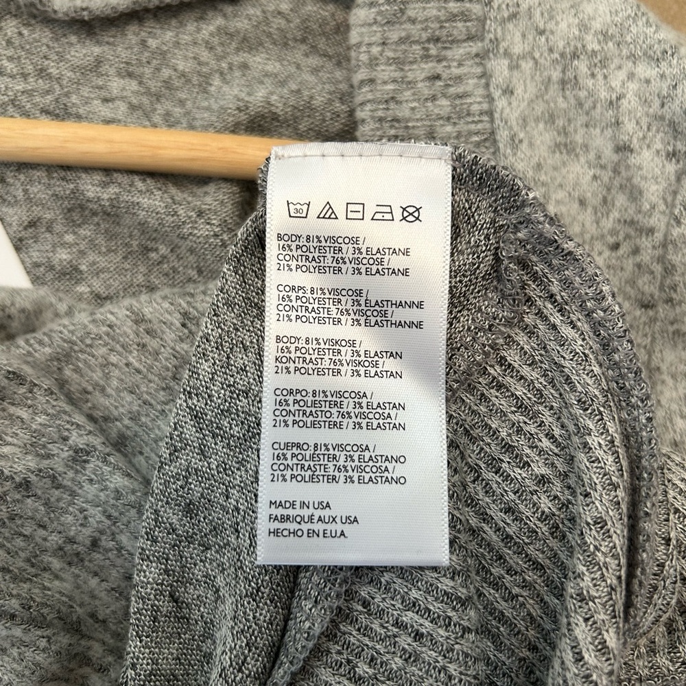 Gray Long Sleeve Women's Crop Top - Picture 6 of 7